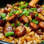 One-Pan Sweet and Tangy BBQ Sausage Rice