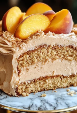 Peach Cake with Brown Sugar Frosting