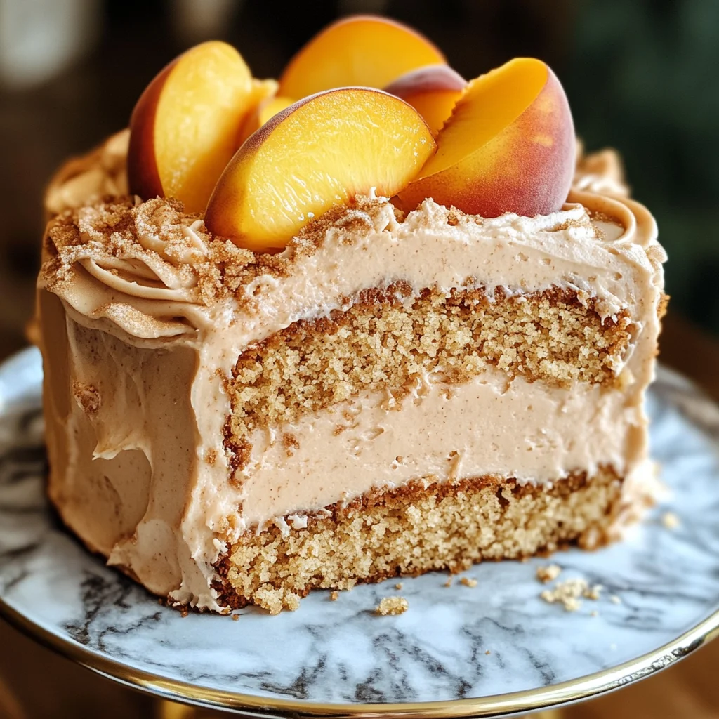Peach Cake with Brown Sugar Frosting