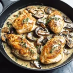 Skillet Chicken and Mushroom Wine Sauce
