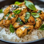 Spiced Coconut Basil Chicken with Rice: A Flavorful Delight