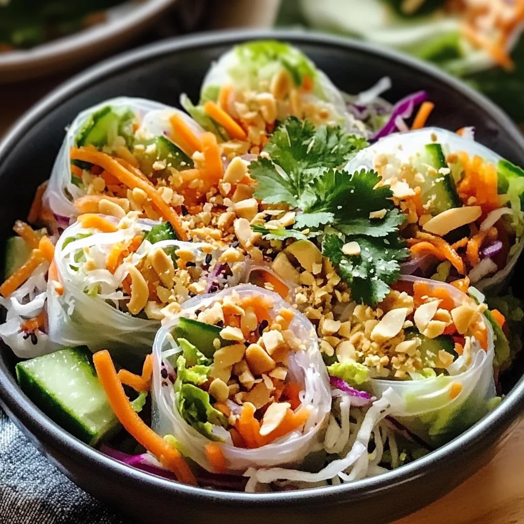 Spring Roll Salad with Peanut Dressing