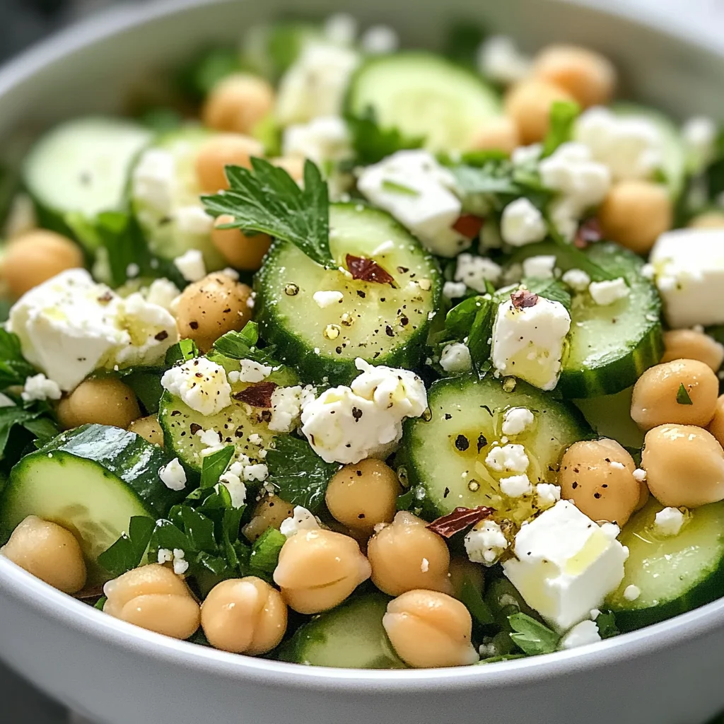 Tasty Chickpea Cucumber Feta Salad
