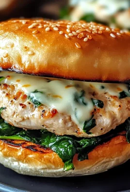 White Cheddar Spinach Chicken Burgers