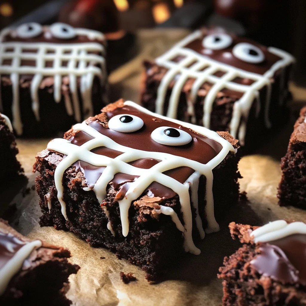 spooky mummy brownies