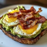 Bacon, Egg, and Avocado Toast 5 Steps Easy Delicious