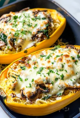 Creamy Spinach and Mushroom Stuffed Spaghetti Squash