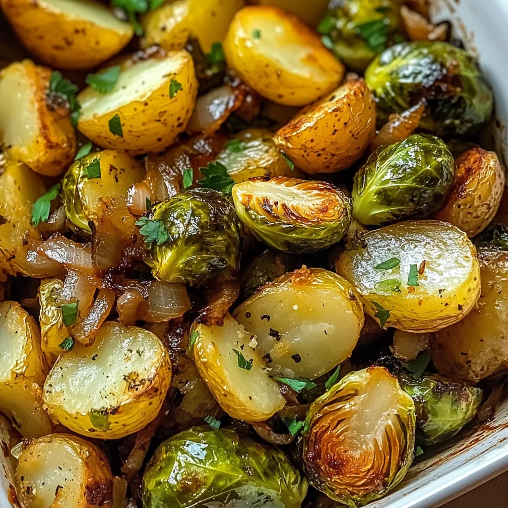 Garlic Brussels Sprouts Potatoes