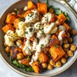 Glow Bowl Recipe: Roasted Veggie, Tahini Yogurt Sauce