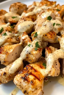 Grilled Chicken Bites with Creamy Garlic Sauce