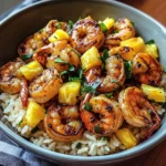 Jerk Shrimp & Pineapple Basil Rice
