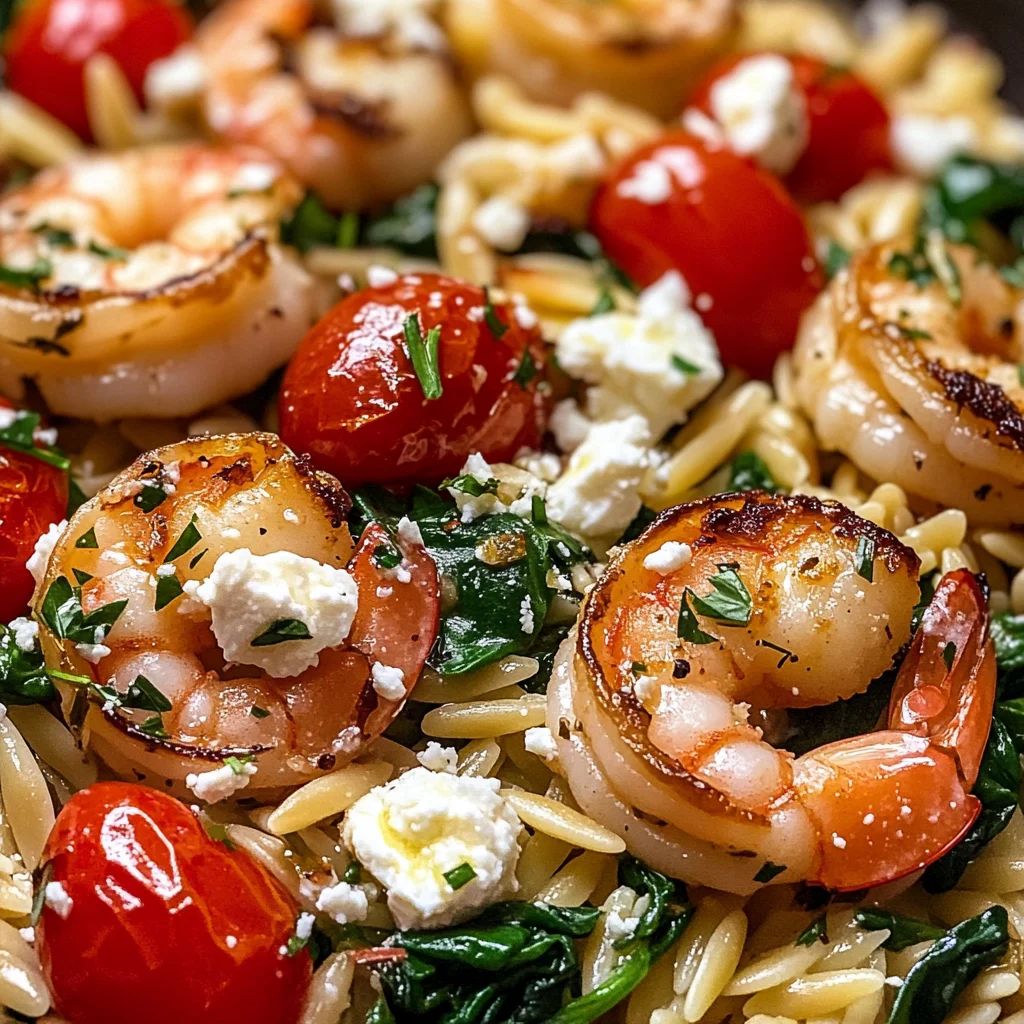 Lemon Feta Orzo Shrimp