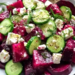 Vibrant Beet Feta Salad with Cucumber and Dill