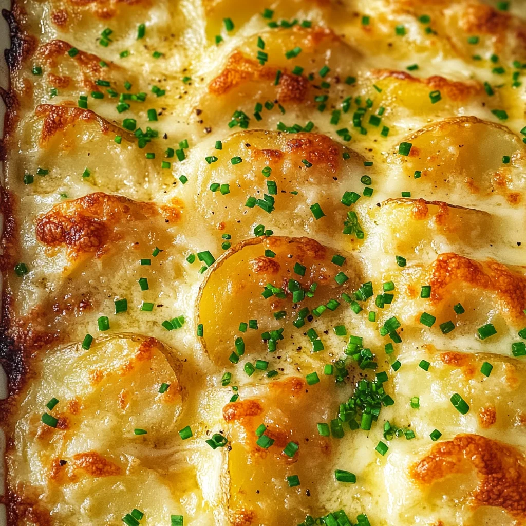 Roasted Garlic Potatoes au Gratin