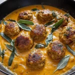 Turkey Meatballs in Pumpkin Sage Sauce