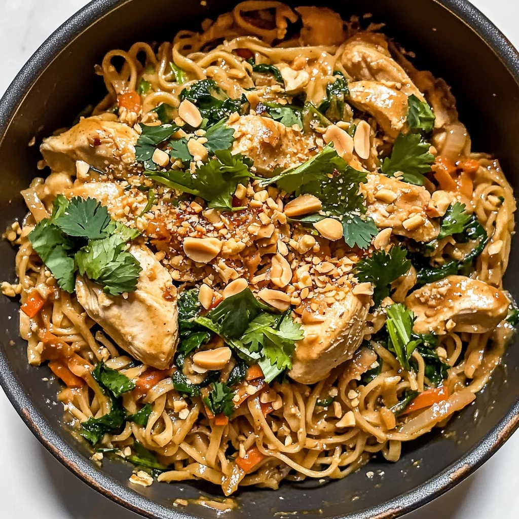 12 Minute Thai Chicken Peanut Noodles