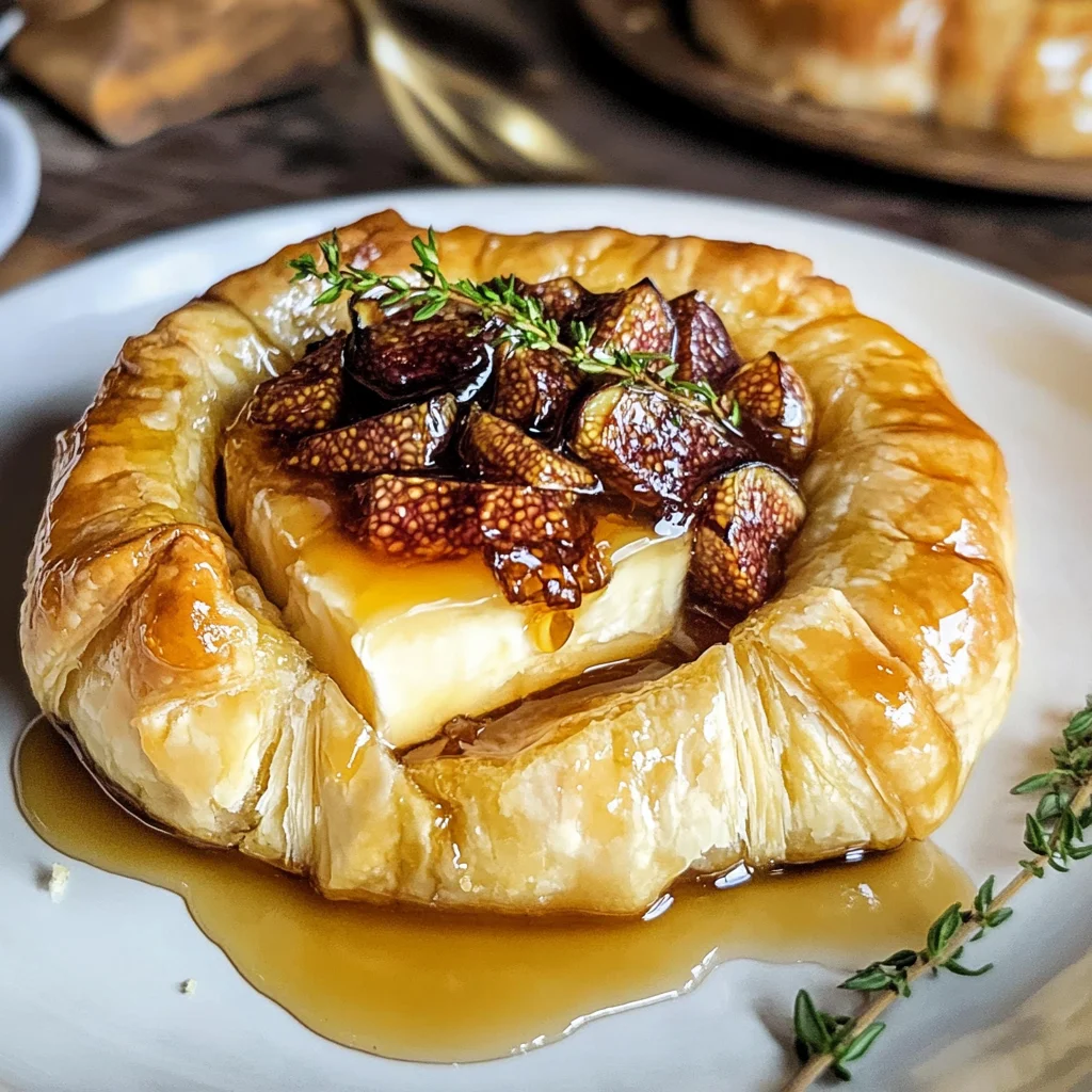 Baked Brie in Puff Pastry with Honey and Fig