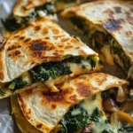 Baked Spinach Mushroom Quesadillas Recipe
