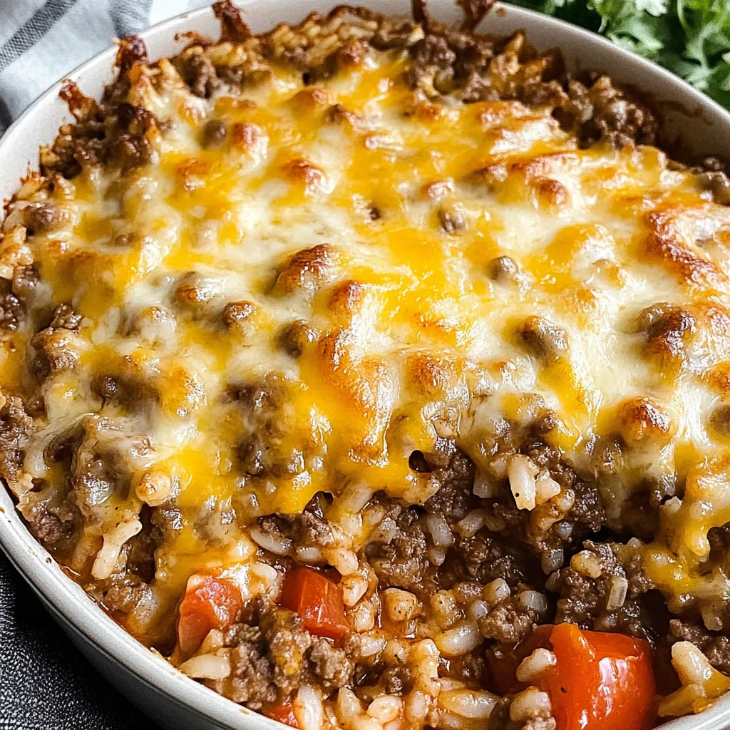 Cheesy Hamburger Rice Casserole
