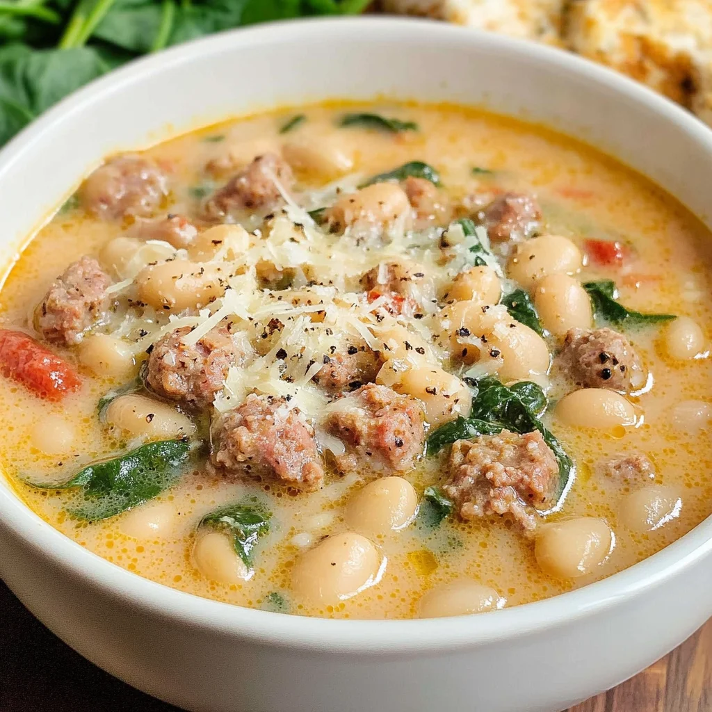 Creamy Parmesan Italian Sausage Soup