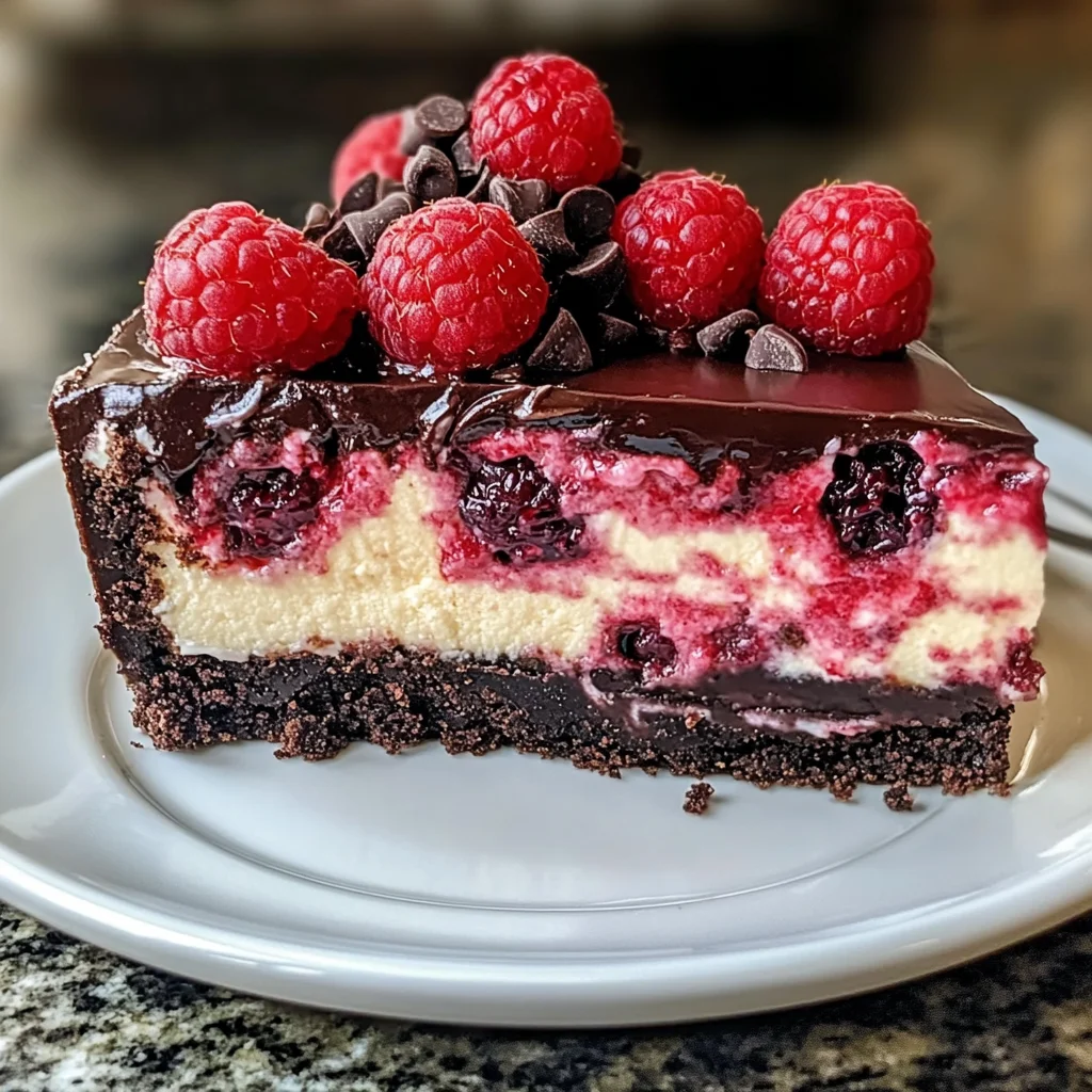 Dark Chocolate Raspberry Cheesecake