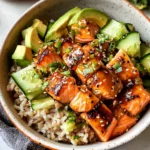 Honey Glazed Salmon Rice Bowls