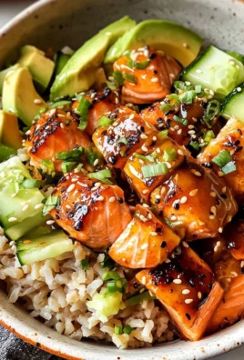 Honey Glazed Salmon Rice Bowls