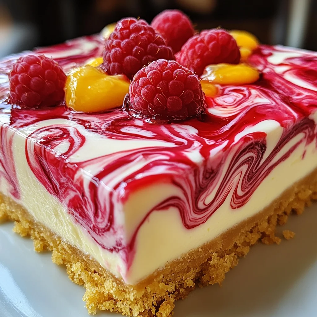 LEMON RASPBERRY SWIRL CHEESECAKE