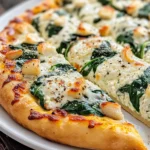 Roasted Garlic Spinach White Pizza