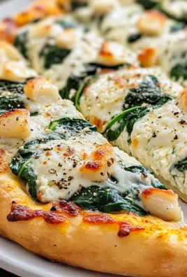 Roasted Garlic Spinach White Pizza