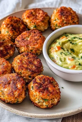 Salmon Balls with Creamy Avocado Sauce