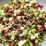 Shaved Brussels Sprout Salad with Pomegranate and Candied Pecans