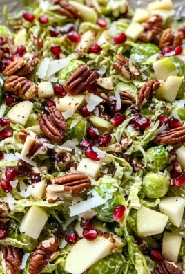 Shaved Brussels Sprout Salad with Pomegranate and Candied Pecans