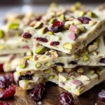 Cranberry Pistachio White Chocolate Bark