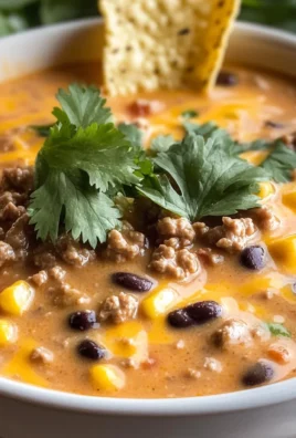 Creamy Cheesy Ground Beef Taco Soup Recipe