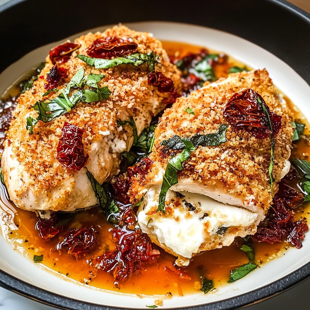Crispy Chicken with Goat Cheese & Sun Dried Tomatoes