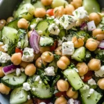 Cucumber Chickpea Feta Lemon