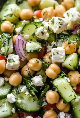 Cucumber Chickpea Feta Lemon