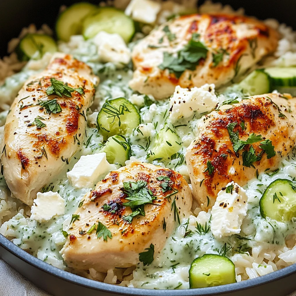 Dump-and-Bake Chicken Tzatziki with Rice Recipe