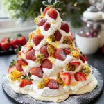 Festive Pavlova Tree: Strawberries & Passionfruit Magic