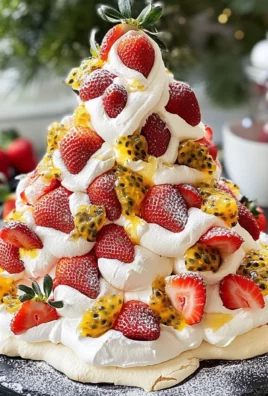 Festive Pavlova Tree: Strawberries & Passionfruit Magic