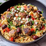 Greek Meatballs and Orzo Skillet