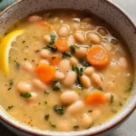 Greek White Bean Soup With Garlic & Lemon
