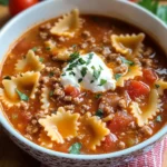 Hearty Lasagna Soup with Bow Tie Pasta