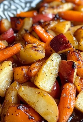 Maple Dijon Roasted Carrots and Apples