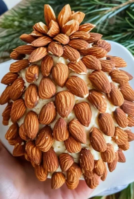 Pinecone cheeseball with almonds