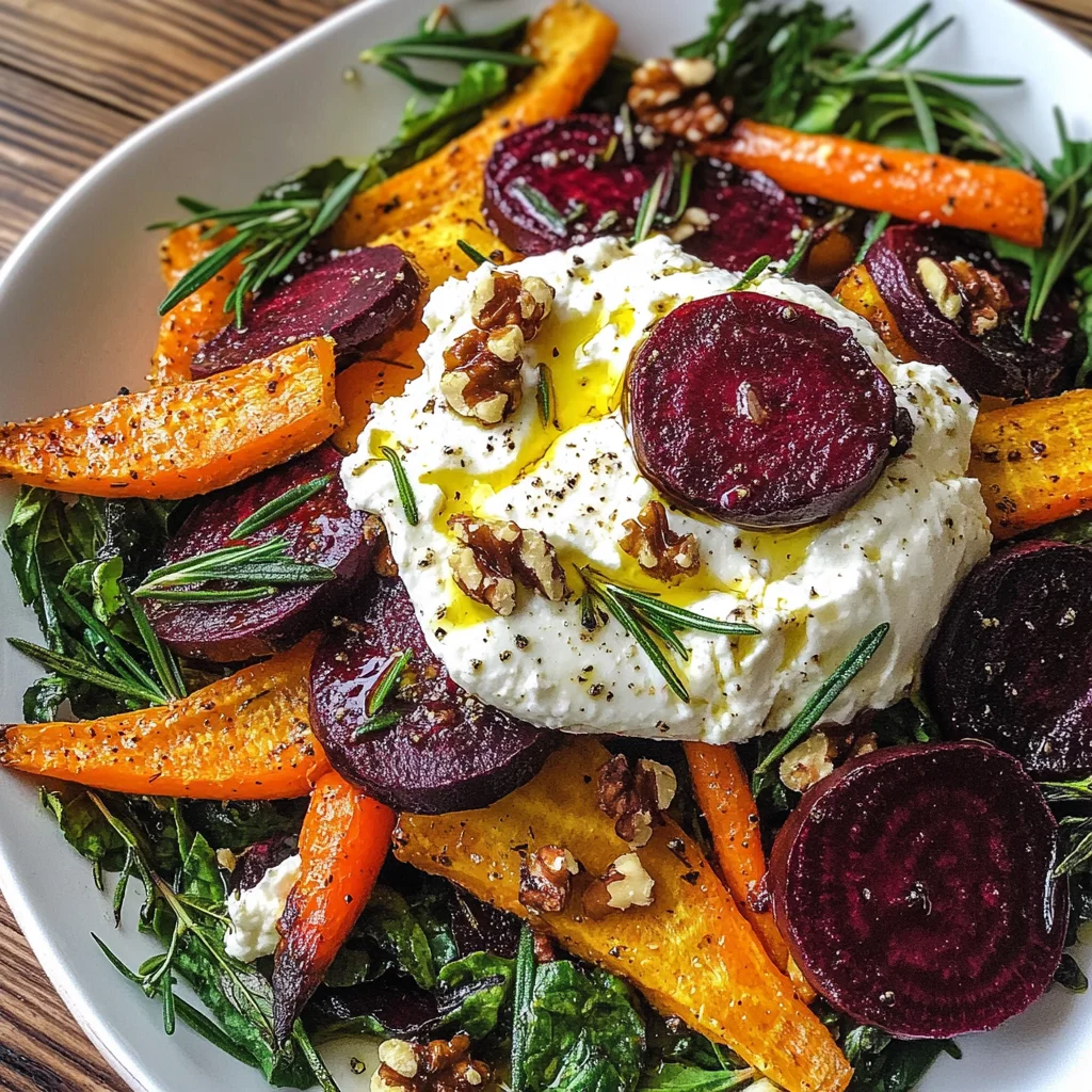 Roasted Beets and Carrots Salad with Burrata