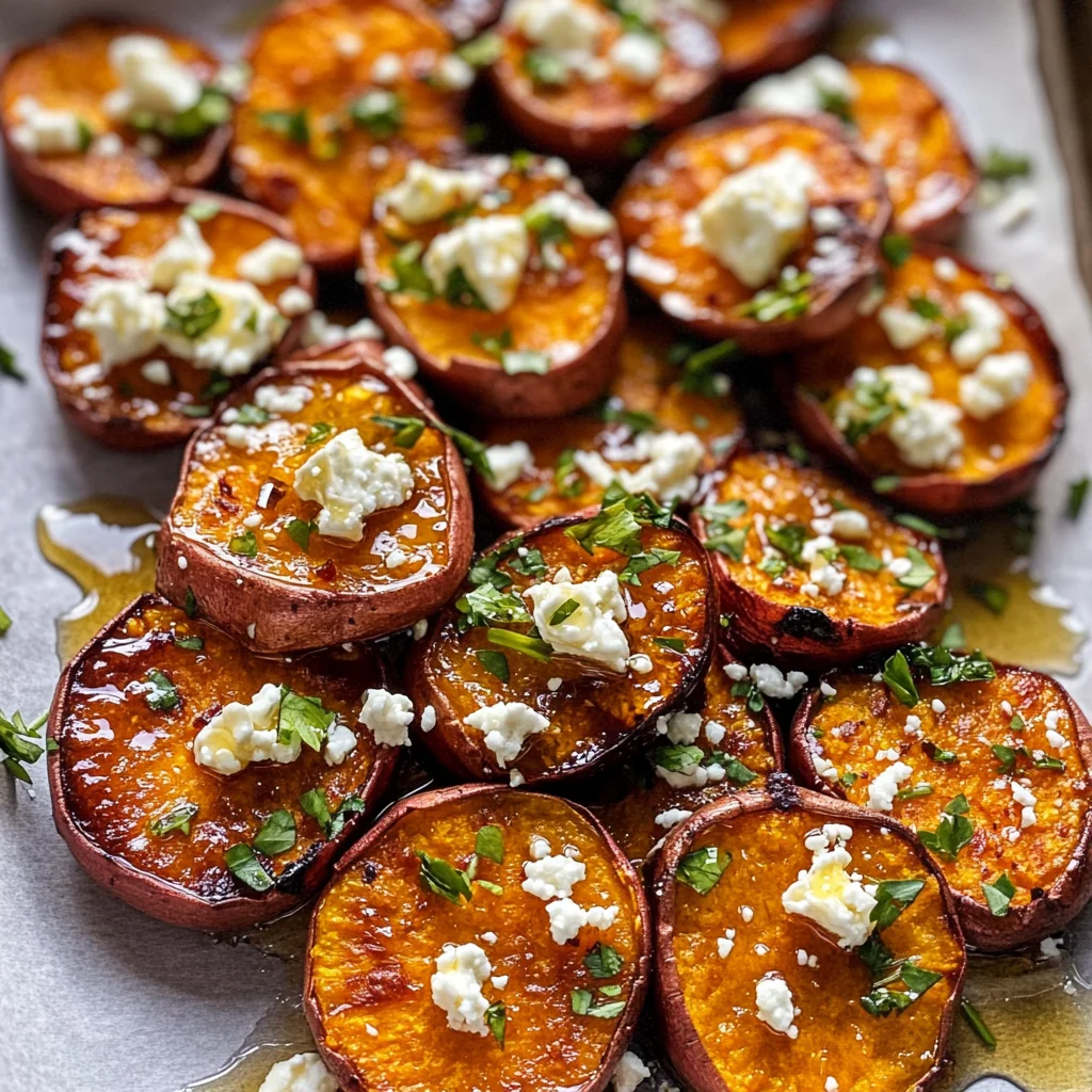 Roasted Sweet Potato Rounds with Honey & Feta