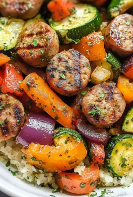 10 Minute Air Fryer Chicken Sausage and Veggies