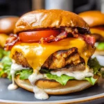 Cheddar Ranch Chicken Burgers